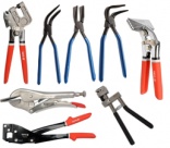 Pliers for sheet bending, holes, profiles